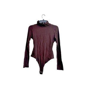 Naked Wardrobe Women's Brown Size XL Back Cut-Out Bodysuit Size XL W502AFA